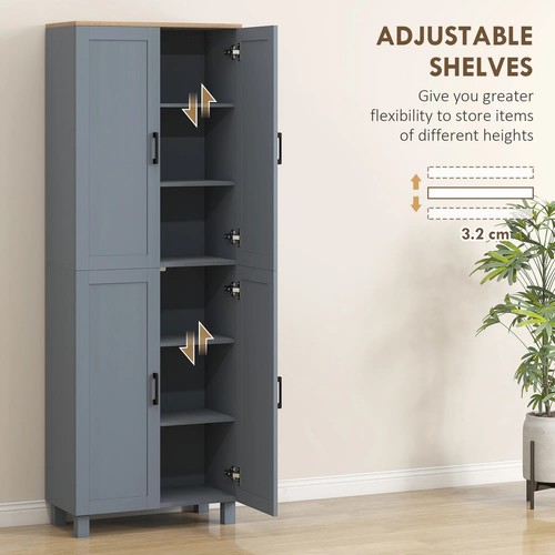 Tall kitchen cupboard grey - cupboard,