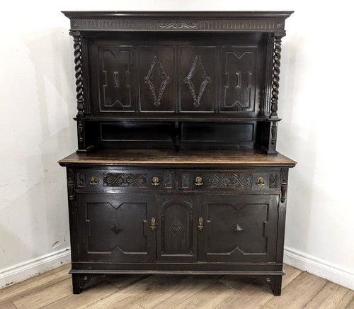 Dresser antique solid dark oak - dresser,