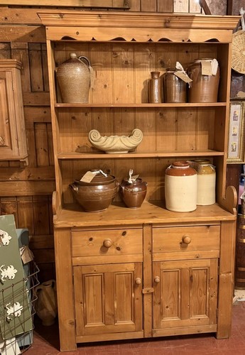 Antique pine kitchen dresser - pine,