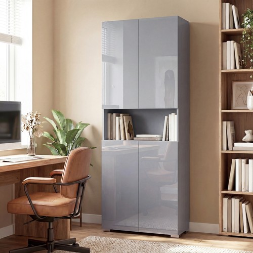 Tall kitchen cupboard grey - kitchen,