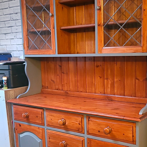 Cottage wood grey dresser - cottage,
