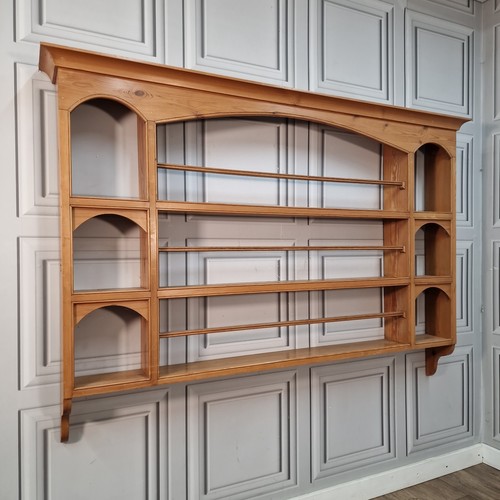 Antique pine delft plate rack - pine,